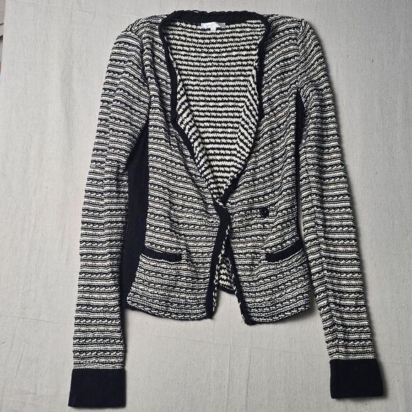 Matty M Women’s XS Striped Cardigan Snap Button Front Pockets Stretchy Knit - Picture 1 of 16